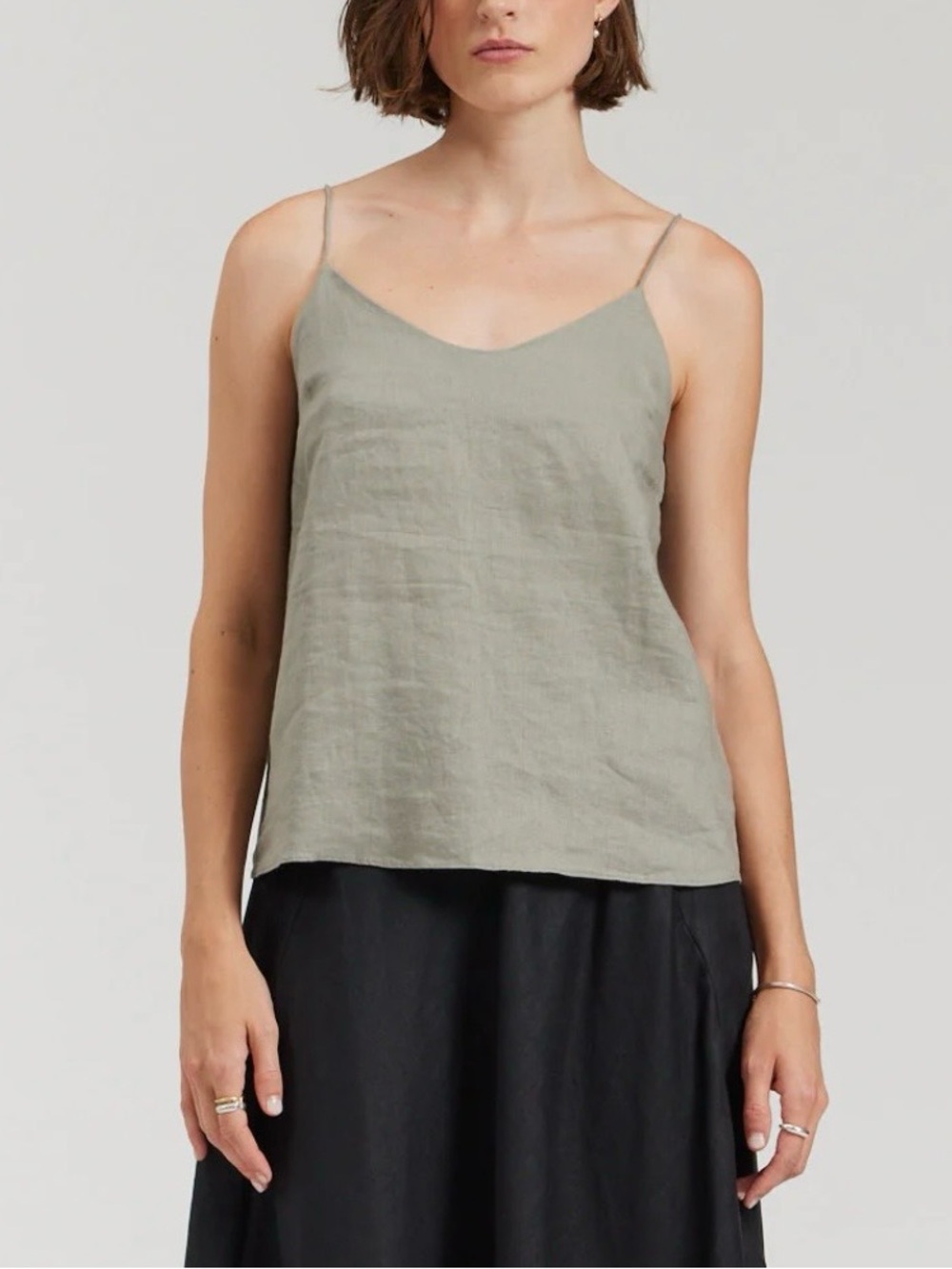 New with tags! There-elsewhere linen tank top camisole in sage grey